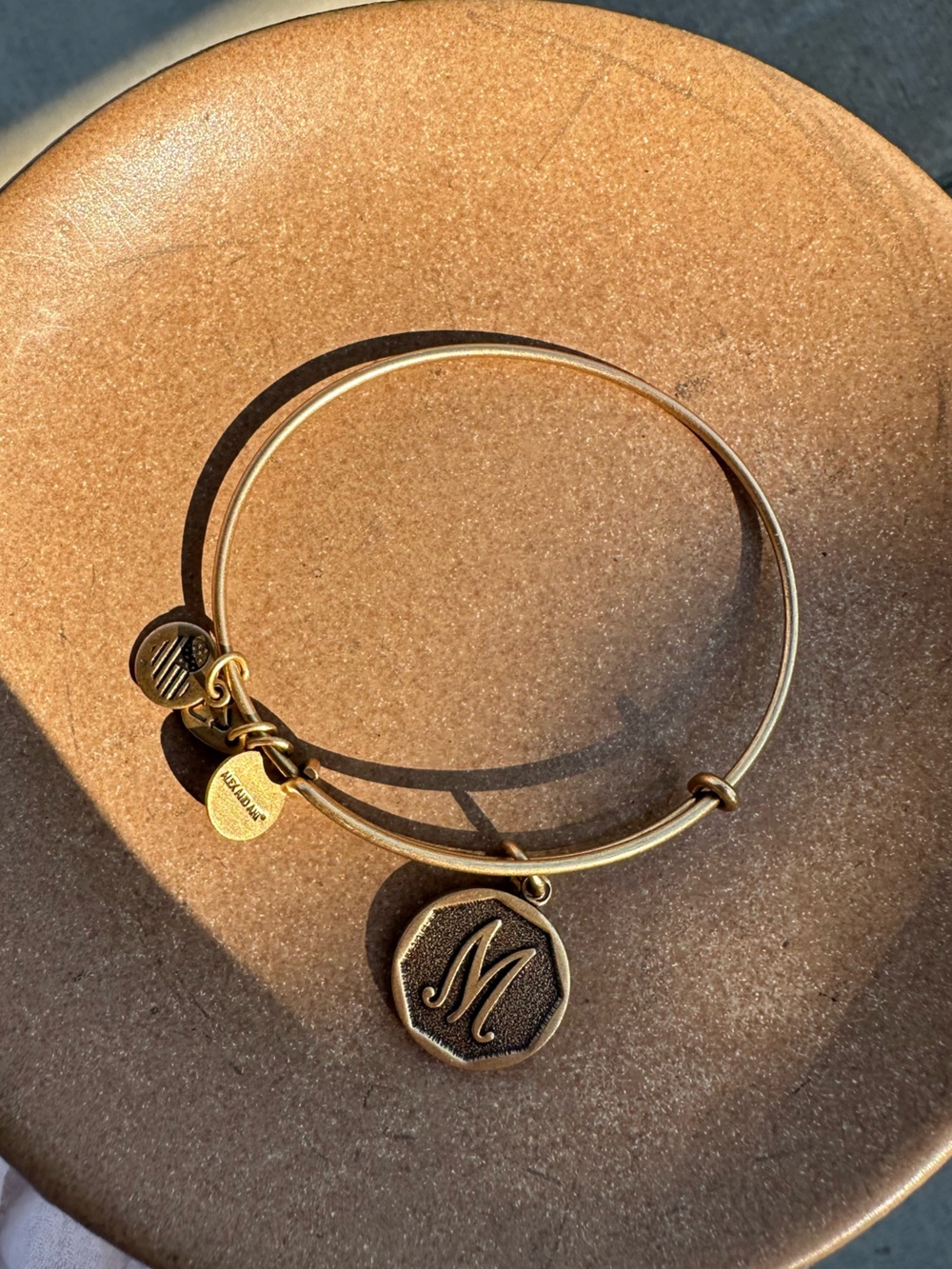 Alex and Ani Gold Initial ‘M’ Charm Bangle Bracelet